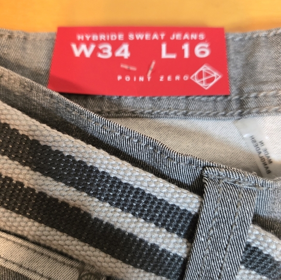 Point Zero Men's Gray Cargo Pants with Belt - Picture 3 of 6